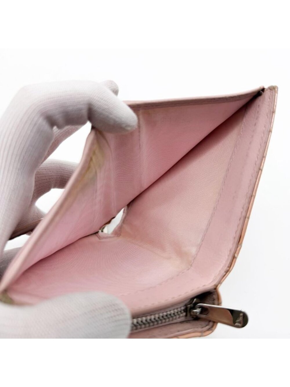 Dior Lady Dior Cannage Lotus Wallet Patent Pink - Picture 7 of 11